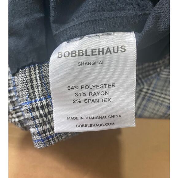 NWT BOBBLEHAUS URBAN OUTFITTERS JACKET MENS PLAID TARTAN HALF ZIP GREY - Picture 6 of 15